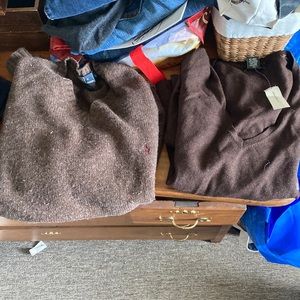 Lot of 2 sweaters one Ralph Lauren lambs wool & Eddie Bauer cotton cashmere